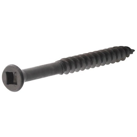 Hillman Wood Screw, #6, 2-1/2 in, Black Phosphate Steel Trim Head Square Drive 47324